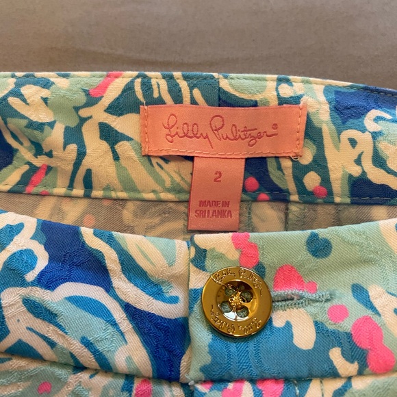 Lily Pulitzer Blue Floral Pants - Picture 2 of 3